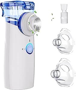 Nebulizer, Nebulizer for Adults & Kids, Portable Nebulizer with Adjustable Rates, Rechargeable Nebulizer with Fast Support for Asthma and Respiratory Problems