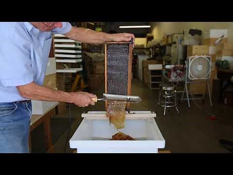 Honey Comb Uncapping Demonstration Using an Electric Knife