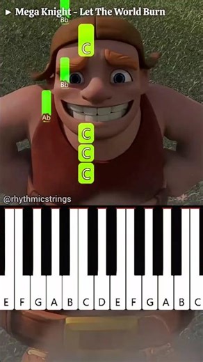 Mega Knight - Let The World Burn | Easy Piano Tutorial #shorts #trending