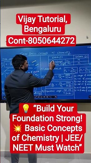💡 “Build Your Foundation Strong! 💥 Basic Concepts of Chemistry | JEE/NEET Must Watch”