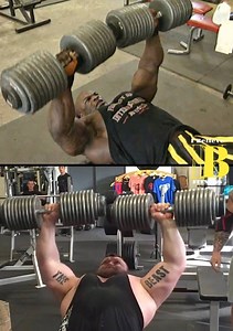 2.3M views · 10K reactions | Bodybuilder and Strongmen | Dumbbells Chest Press | Ronnie Coleman & Eddie Hall | I Believe In Fitness | Facebook