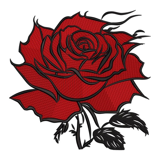 Red Rose Machine Embroidery Design: Valentine's Day Floral File - Etsy