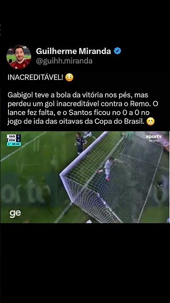 😱 UNBELIEVABLE! Gabigol missed that goal!