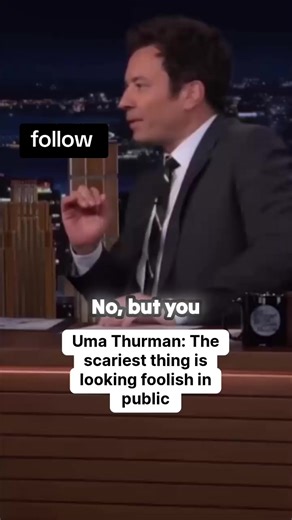 Uma Thurman: The scariest thing is looking foolish in public#fallen #fyp #FallonTonight