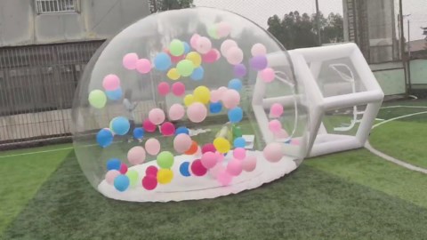 Inflatable Bubble Balloon Dome Clear Bubble Tent Decorative Inflatable Bubble House Dome for Kids Party Birthday Home Event Exhibition(10ft Dome, 6ft Tunnel)
