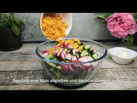 Neue Kombination – neuer Geschmack! Leckerer Frühlingssalat mit Radieschen und Mais