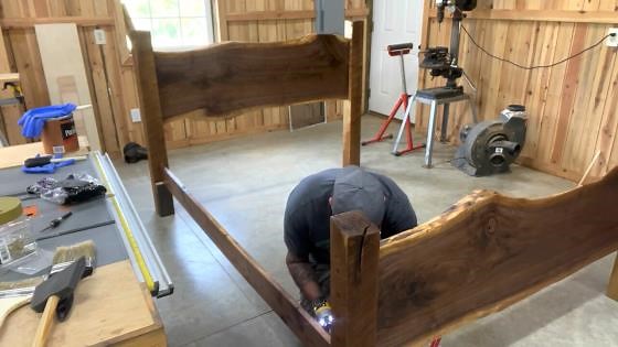 How to Build a Rustic Modern Bed with Live Edge Wood