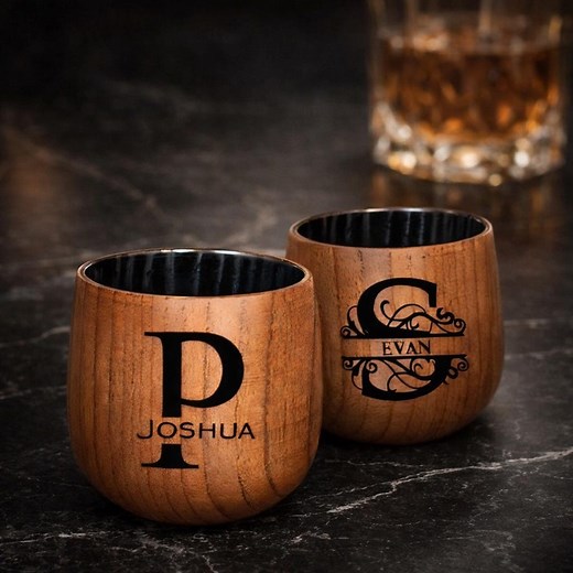 Personalized Engraved Wooden Bourbon Cup: Rustic Whiskey Lover Gift - Etsy