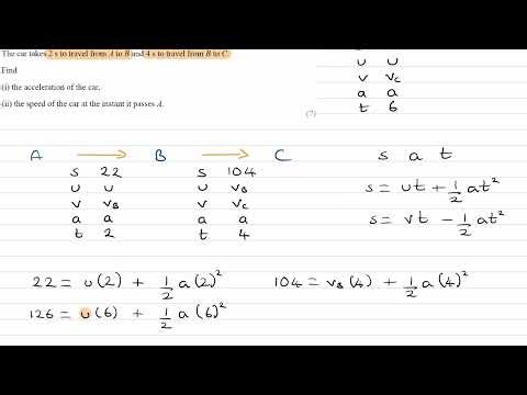 Constant Acceleration Exam Questions - A Level Maths - Edexcel Mechanics Year 1 - Q5 (level 2)