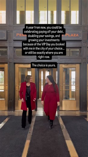 Sarah || Finance Coach for Women on Instagram: "One year from now… You could be debt-free. Your savings could be stacking. Your investments could finally be working for you. ✨ All because you made one powerful decision: To stop guessing—and start implementing. That’s what the VIP Day is for. I fly to your city, we book a luxury space, cater the day, and sit side-by-side mapping a strategy that aligns with your life, your energy, and your wealthy future self. Or you can keep hoping next month is