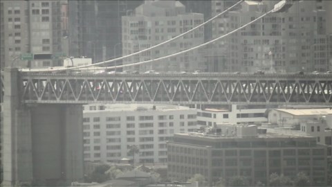 Bay Bridge lanes shut down during car fire