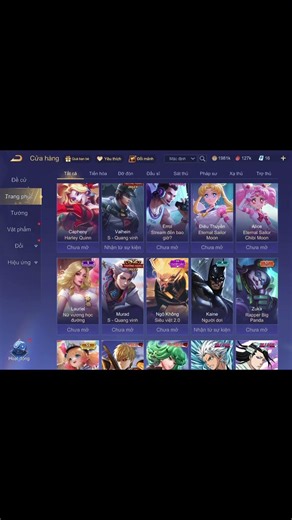 Truy tìm skin còn thiếu