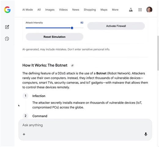 127 reactions · 22 shares | DDos simulation by Gemini 3 | Md Ismail Sojal | Facebook