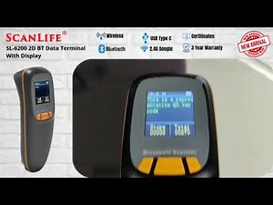 Scanlife SL-6200 2D BT With Display Barcode Scanner L