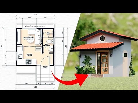 7 Diseños y planos de casas pequeñas con medidas y fachadas.