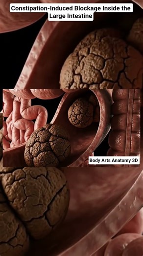 Constipation-Induced Blockage Inside the Large Intestine Gut Health |Body Arts Anatomy 3D