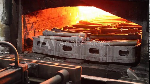 heat treatment forging of metal pieces, parts, components. manufacturing of forging. normalizing, iso thermal annealing, controlled cooling, hardening, tempering scada system control furnace.