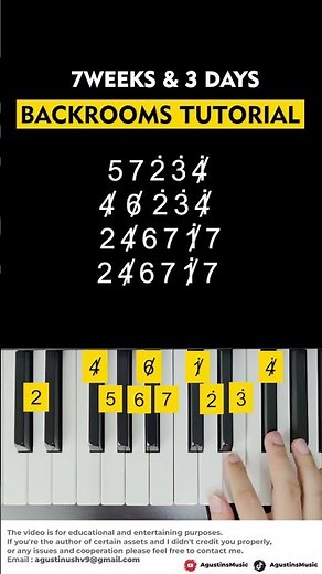 7WEEKS & 3 DAYS BACKROOM Piano Tutorial #shorts #backrooms