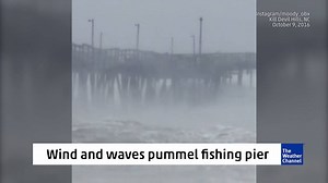 258K views · 2.4K reactions | A fishing pier in Kill Devil Hills, North Carolina is battered by wind and waves | The Weather Channel | Facebook