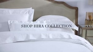 Hotel Hira Sateen Sheet Set, 100% Long Staple Certified Giza Egyptian Cotton, Deep Pocket, Cool, Breathable, Diamond Embroidery, Natural, Sustainable, Flat, Fitted, 2 Pillowcases (Spa, Cal King)