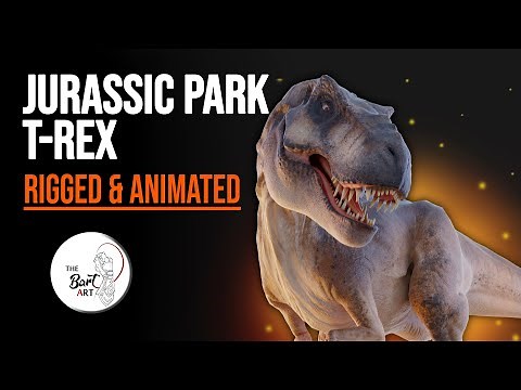 Jurassic Park 3D model - Tyrannosaurus Rex Blender 2.91 || The Bart Art ||