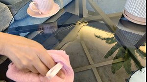 Mango Steam Round Metro Glass Coffee Table for Living Room & Dining Room - Black Top/Black Base