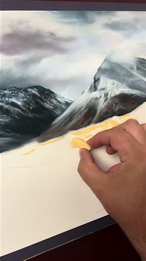 Drawing a Mountain in Soft Pastels pt 2 | 🎨 #drawingvideo #pastelart #softpastel #mountains