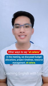 Other ways to say 'et cetera.' #English #englishlearning #englishlanguage #englishvocabulary #englishgrammar #englishonline #englishtips | Learn English with Mac
