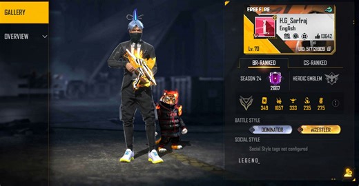 Helping Gamer’s Free Fire ID, stats, guild, rank, income, and top videos (December 2021)