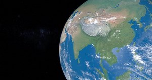 China area in planet Earth, view from outer space