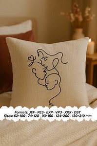Mother and Children Single Line Embroidery Design | Minimalist Family Outline | One Color Machine Embroidery - Etsy Canada
