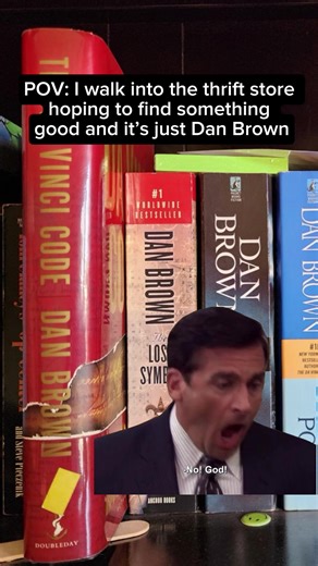 No shade, I love DB and the DaVinci code but it’s a guarantee at any thrift store… #bookish #booktok #bookhumor #bookthrift #books