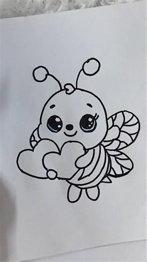 How To Draw A Cute Bee Easy #shorts #trending #viral #art #drawing #youtubeshorts #ytshorts #bee #yt