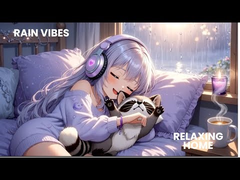 Rainy Afternoon Lofi | Aesthetic Purple Ambience for Studying