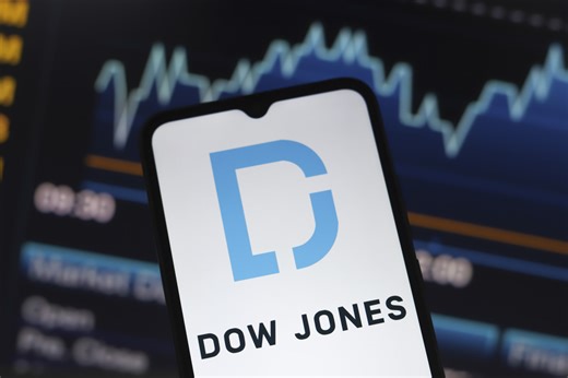 What happens when a stock splits in the Dow Jones Industrial Average?