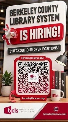 Berkeley County Library Is Hiring! 📚 Explore Careers with BCLS Today