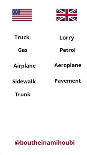 American VS British English| English Vocabulary| Learn English with Bouty