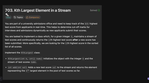 #leetcode #datastructures #algorithms #computerscience #programming #coding #softwareengineering #developer #python #heaps #priorityqueue #techeducation | Satyam Shivhare