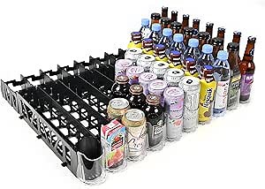 Visi-FAST Spring Push Drink Dispenser, Refrigerator Organizers and Storage for 12/16 oz Beverages, Bottles, and Cans, Drink Dispenser for Fridge, Commercial and Home, (Pack of 2)