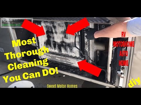 How To Clean a Motor Home RV Radiator/ Condenser... BEST METHOD EVER!