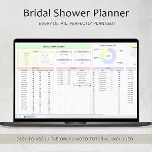 Bridal Shower Planner Spreadsheet Maid of Honor Template MOH Checklist Bridesmaids Tracker Guest List Budget Itinerary Decor Google Sheets - Etsy