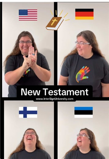 ✝️ How to sign New Testament in 4 world sign languages #germany🇩🇪 #estonia🇪🇪 #finland🇫🇮 #signlanguage #learnontiktok
