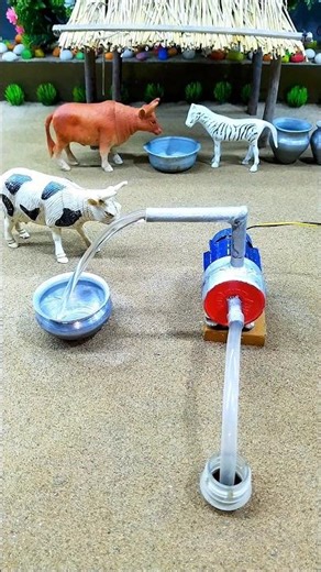 Diy mini motor water pump science project video and mini tractar #minitractor #shorts