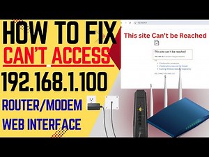 cant access 192.168.1.100 WIFI router, Modem or Network Switch- fix with simple Steps