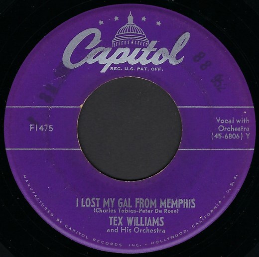Tex Williams And His Orchestra - I Lost My Gal From Memphis