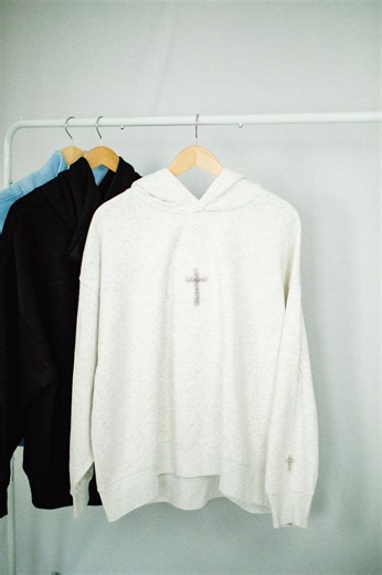 Luxe Rhinestone Dual Cross Hoodie | Christian Faith Apparel | Sparkle Sweatshirt - Etsy