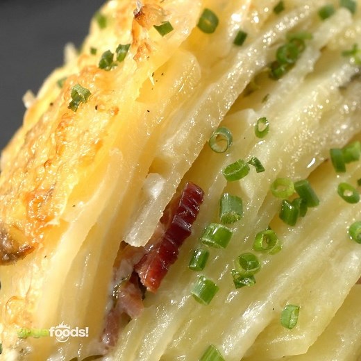 Guga from Guga Foods on Instagram: "Easy delicious potatoes side dish. Honestly I can eat it as a main dish! I recommend you giving it a try! 💥💥💥 #scallopedpotatoes #potatoesaugratin #recipes #receta #receitas #instafood #instadelicious #instavideo #bacon #grilling #cooking #cuisine #foodpost #food"