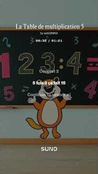 Table de multiplication 5 #musique #maths