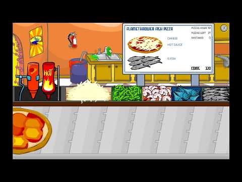 Club Penguin Stamps - Pizzatron3000 "Chef's Hat, Pizza Chef, Pizza Master & Dessert Chef"