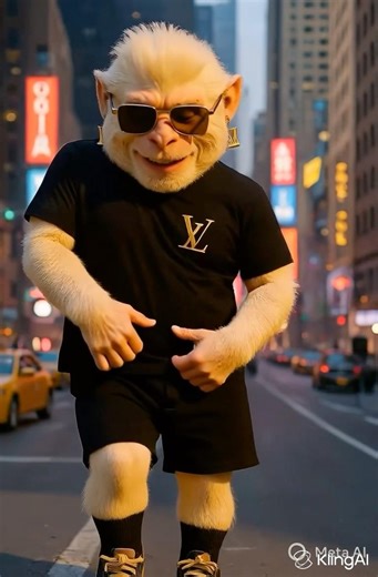 Monkey Goes Wild in New York 🐵🔥 Gata Remix Dance Takes Over NYC!